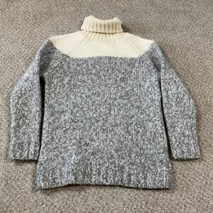 J. Crew Sweater Womens S Turtle Neck Preppy Alpaca Chunky Knit Marled Cabincore